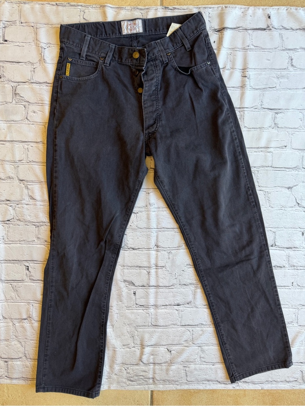 Georgio Armani Jeans Pants Made In Italy Micro Cord Men's Button Fly Size 31